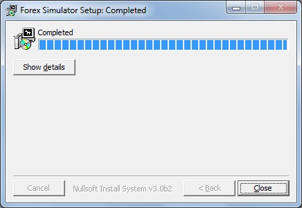 Forex Simulator Installation complete