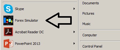 forex simulator start menu